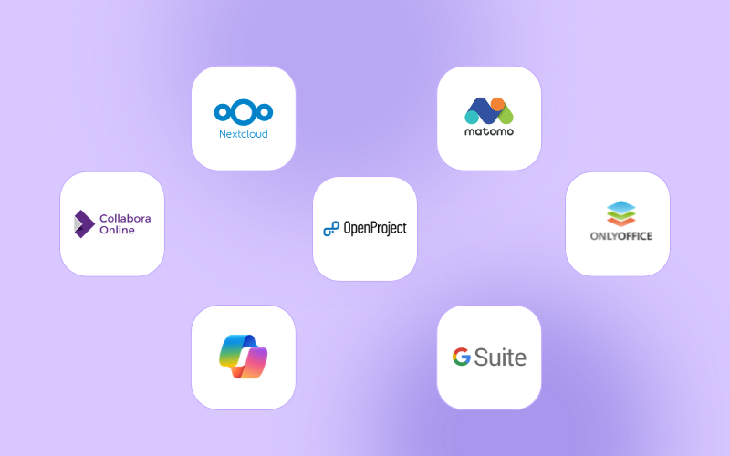 Some of the integrations that XWiki supports with popular software