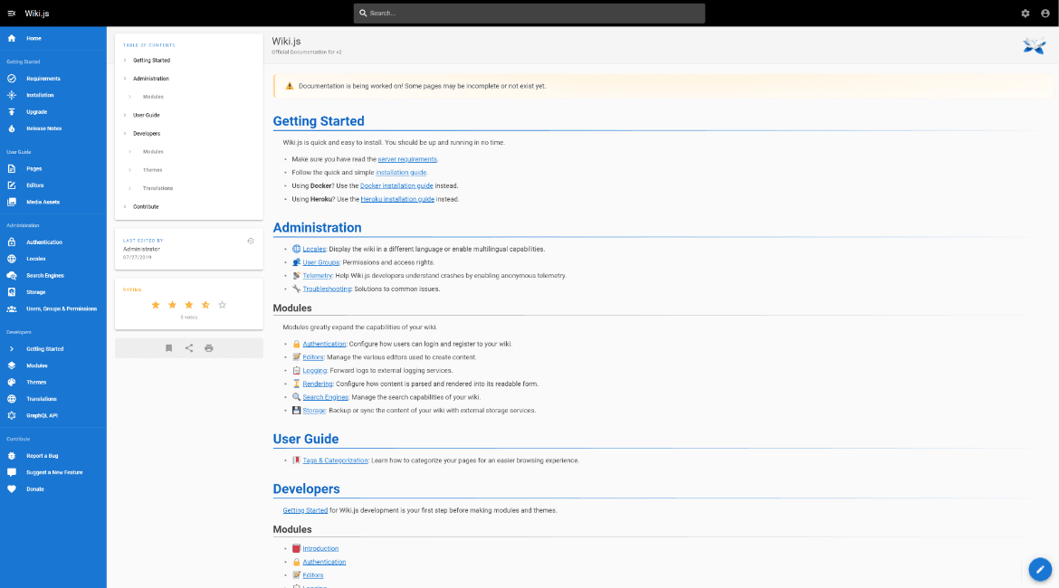 Wiki.js-open-source-alternative-to-Confluence-Wikipedia-screenshot