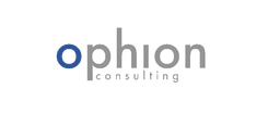 Ophion Consulting logo with blue 'o' and gray 'phion consulting' text.