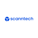 Scanntech logo featuring a stylized blue swirl icon next to the company name.